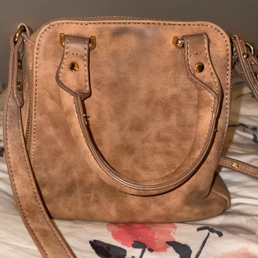 Tan Laser-Cut Women's Boho Handbag - Picture 3 of 3